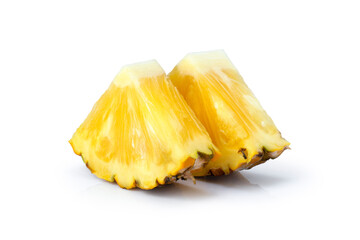 Pineapple slices isolated on white background. Clipping path.