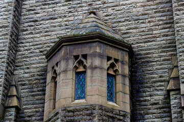 Fototapeta na wymiar Detail of an old church building at Heywood, Greater manchester, England