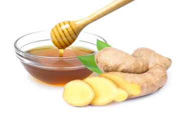 honey with ginger spice on white