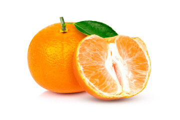 tangerine orange on white