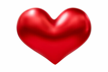 Red heart isolated on white background. St valentines symbol. 3d realistic Illustration with a red valentine heart.