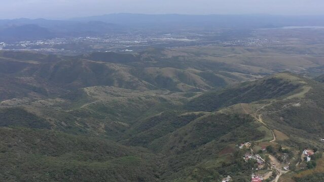 Aerial: Cristo Rey, cerro cubilete, Guanajuato Mexico, drone view