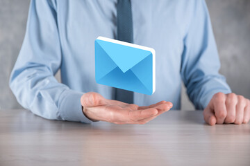 Email marketing and newsletter concept.Contact us by newsletter email and protect your personal...