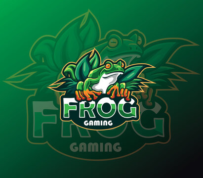frog logo mascot vector. frog charter logo for e-Sports team