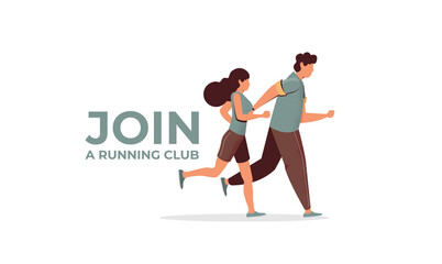 Running man in motion.Training outdoor flat vector.