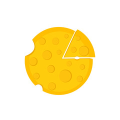 Circle cheese sliced illustration vector isolated