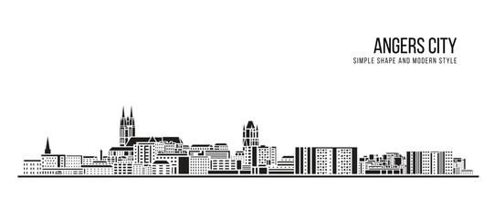 Obraz premium Cityscape Building Abstract Simple shape and modern style art Vector design - Angers city