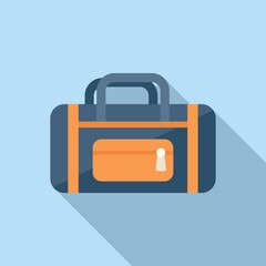 Fototapeta premium Sport bag icon flat vector. Workout life
