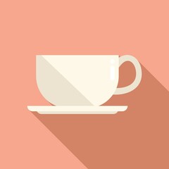 Hot coffee cup icon flat vector. Diet nutrition