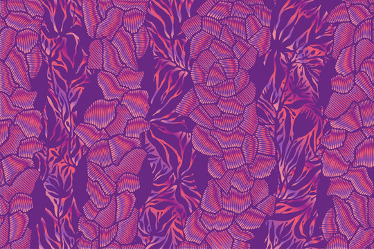 Hand Drawn Abstract Psychedelic Background with floral ornament. Drawing Texture. Vector Illustration © Jumpingsack