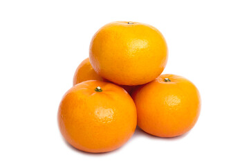 Fresh juicy orange fruit set over white background - tropical orange fruit for background use