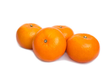 Fresh juicy orange fruit set over white background - tropical orange fruit for background use