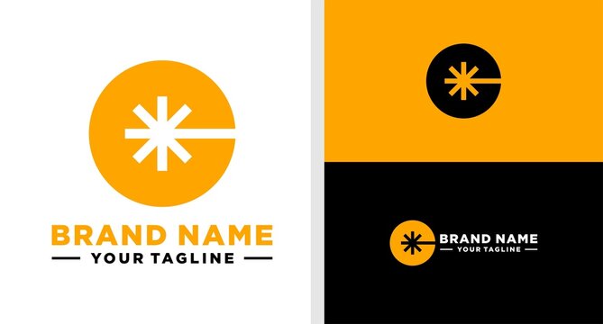 LETTER C LOGO STAR LINE NEGATIVE SPACE EDITABLE