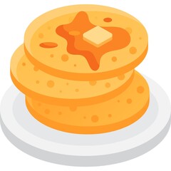 Diet pancake icon vector hot dessert stack