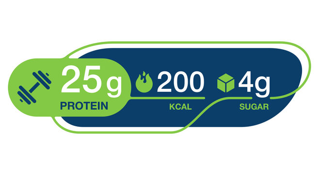 Sticker for protein bar or energy drink with value