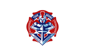 spartan logo by combining navy and firefighter