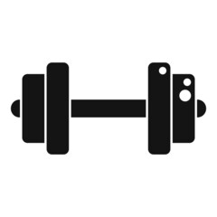 Steel dumbbell icon simple vector. Active workout