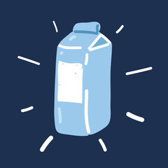 Vector cartoon illustration of Milk pack. Dairy product.