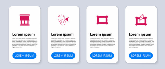 Set Pillow, Earplugs and ear and Window with curtains. Business infographic template. Vector