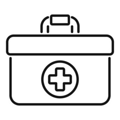Obraz premium First aid kit icon outline vector. Life active