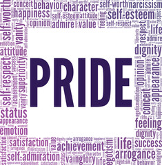 Fototapeta premium Pride conceptual vector illustration word cloud isolated on white background.