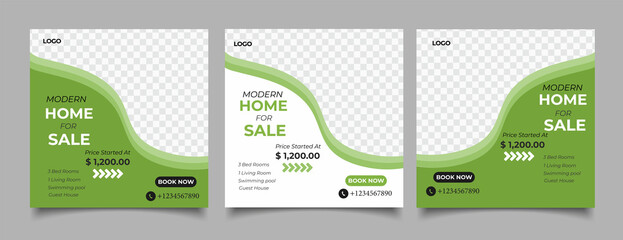 Real estate house property instagram post or social media banner 