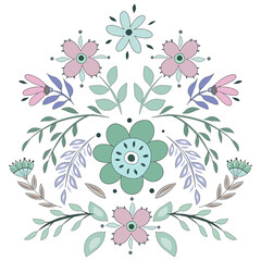 Floral gingham pattern seamless vector border. Botanical batik paisley background. Vintage floral ornament motif for fabric decoration, women's clothing, scarf, wallpaper design.
