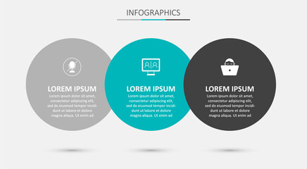 Set Video chat conference, Mute microphone and Freelancer. Business infographic template. Vector