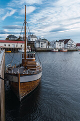 Fototapeta na wymiar Fishing boat docked in a Norwegian port