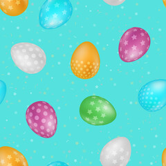 Fototapeta na wymiar Colorful easter eggs seamless pattern. Vector illustration.