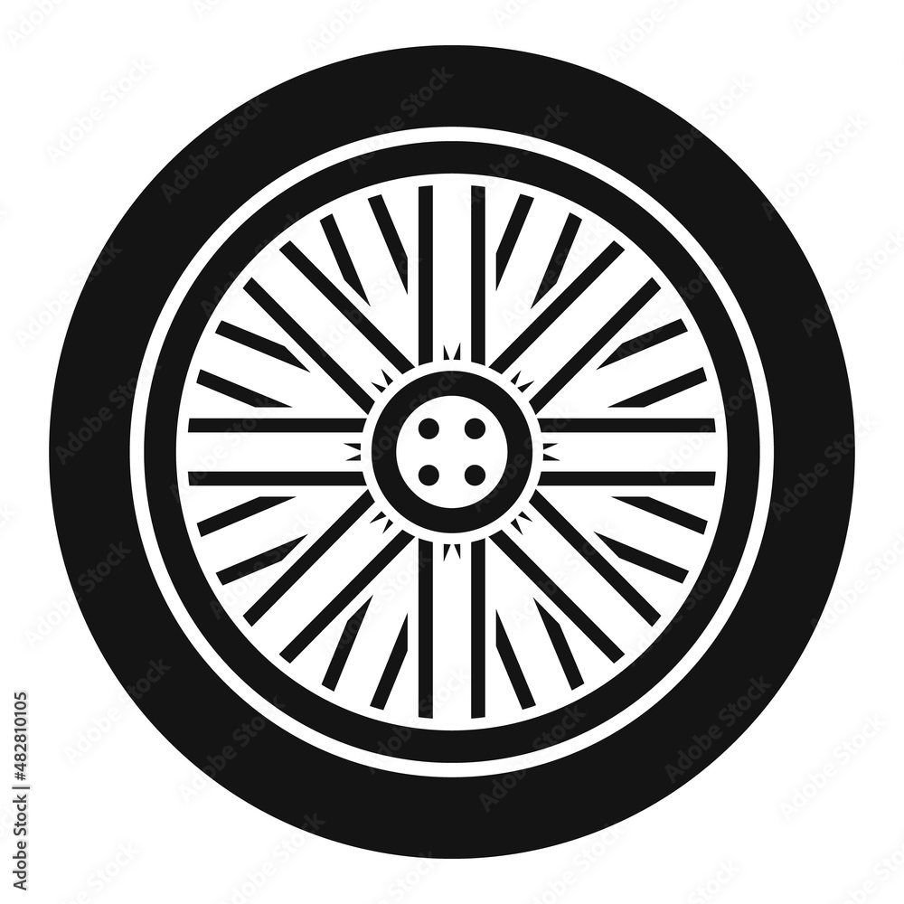 Wall mural repair bike wheel icon simple vector. mechanic fix