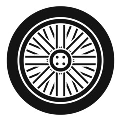 Fototapeta premium Repair bike wheel icon simple vector. Mechanic fix