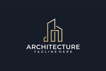 Architecture company building real estate logo design vector