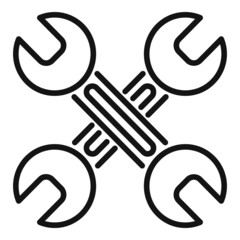 Bike repair keys icon outline vector. Fix cycle