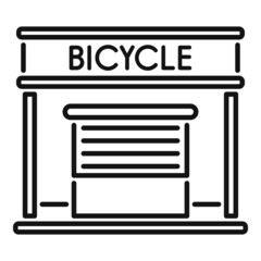 Bicycle repair garage icon outline vector. Bike fix