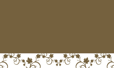 brown background with leaves in a white box below