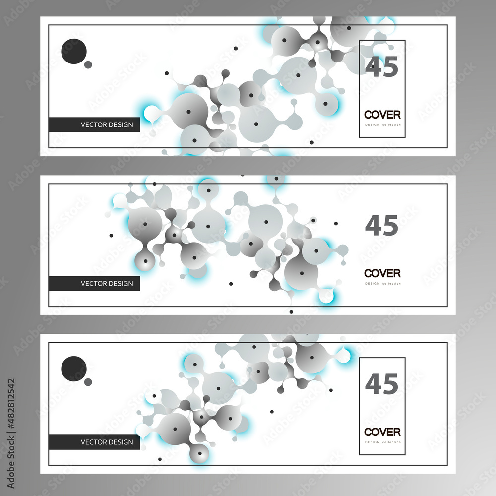Aufkleber vector connect design. molecular compounds of circles with colored elements on covers of brochures. 