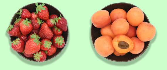 frutta albicocche fragole 