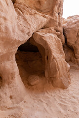 Cave  in the rock in Timna National Park near Eilat, southern Israel.