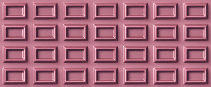 Chocolate bar background or texture. Pink. 板チョコの背景またはテクスチャ。ピンク