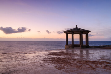 Picturesque sunrise at the sea.