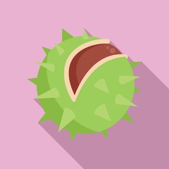Sweet chestnut icon flat vector. Food tree