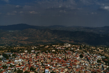 Fototapeta na wymiar view from the top of the mountain - Lefkara in Cyprus