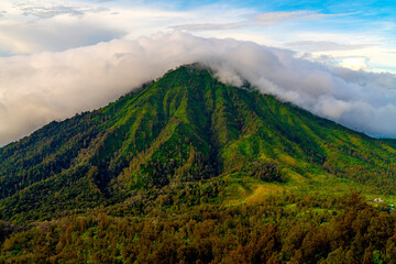 Fototapeta na wymiar Ijen track mountain view, Indonesia
