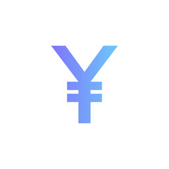 Obraz premium Yen vector icon with gradient