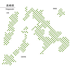 長崎県のデザイン地図　ドット