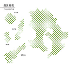 Fototapeta na wymiar 鹿児島県のデザイン地図　ドット
