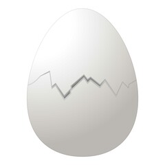 Break egg icon cartoon vector. Broken eggshell