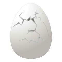 Cracked egg icon cartoon vector. Broken eggshell