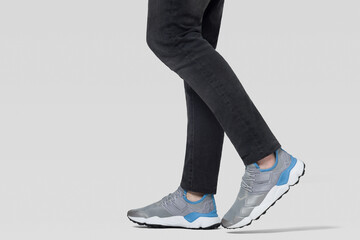 modern sneakers on white background